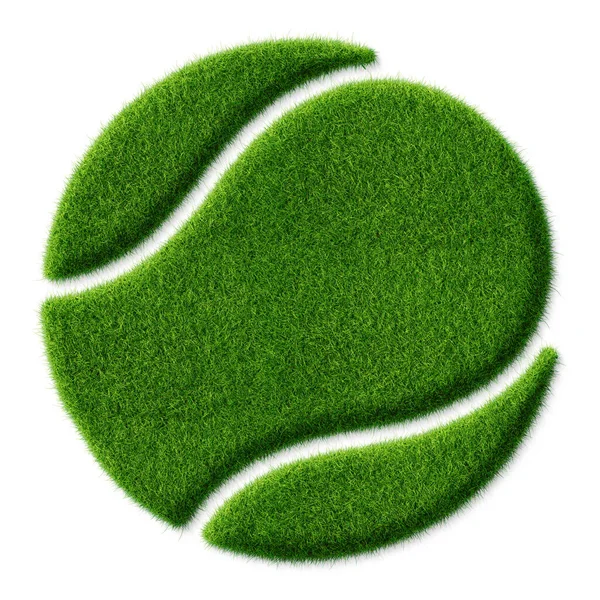 Green Tennisball Icon Grafik Grasoptik Wie Auf Dem Sportplatz Rasen —  Fotos de Stock