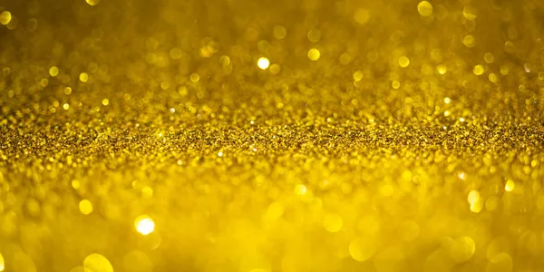 Guld Glitter Ljus Glänsande Glitter Bokeh Effekter Glödande Yta Selektivt — Stockfoto