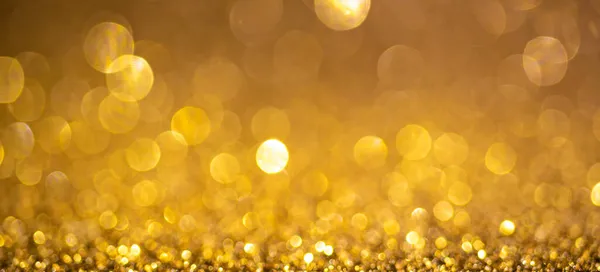 Oro Navidad Luces Fondo Diseño Banner Superficie Brillante Brillante Con —  Fotos de Stock