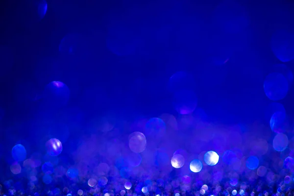 Blauwe Indigo Bokeh Achtergrond Vintage Glitter Lichten Kerst Gloeiende Effecten — Stockfoto