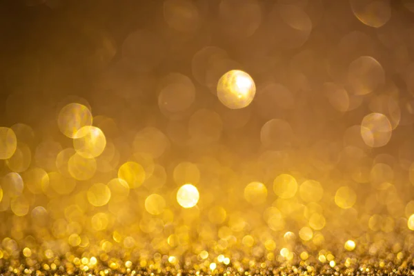 Gyllene Bokeh Bakgrund Vintage Glitter Ljus Glödande Jul Effekter Bakgrund — Stockfoto