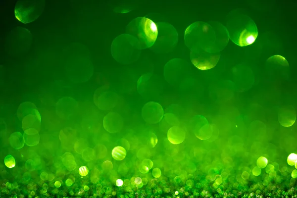 Grön Bokeh Bakgrund Vintage Glitter Ljus Glödande Jul Effekter Bakgrund — Stockfoto