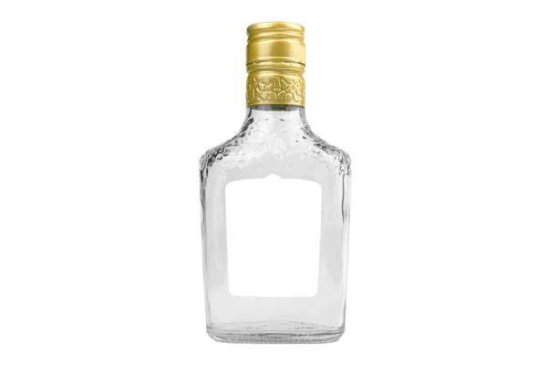 Mockup Garrafa Vazia Uísque Conhaque Vodka Isolado Uma Foto Fundo — Fotografia de Stock