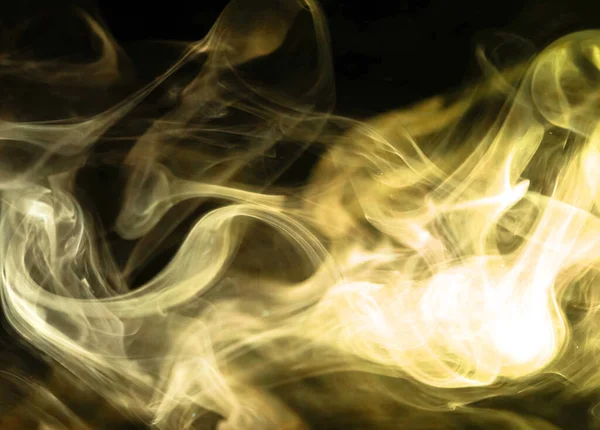 Идет Желтый Дымовой Фон Абстрактное Фото Текстурой Тумана — стоковое фото