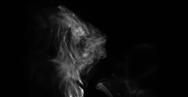 黑烟对黑色背景的影响 雾状或雾状纹理 抽象且飘逸 — 图库照片