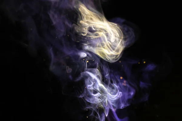 Абстрактный Дым Блестками Черном Фоне Цветная Фактура Тумана — стоковое фото