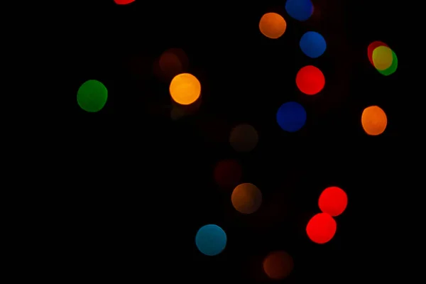 Abstrait Coloré Bokeh Lumières Fond Gros Plan Flous Lumières Noël — Photo