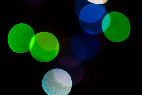 Fondo Luces Bokeh Verdes Coloridas Luces Borrosas Navidad Para Foto — Foto de Stock