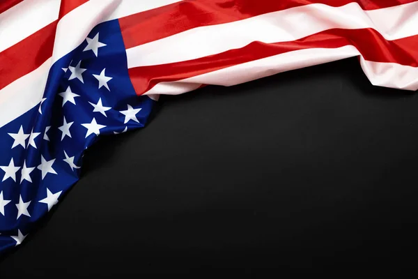 Bandera Estados Unidos Sobre Fondo Negro Foto —  Fotos de Stock