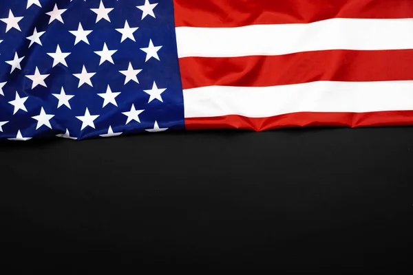 Σημαία Ηνωμένων Πολιτειών Μαύρο Φόντο Ημέρα Μνήμης Ιουλίου Ημέρα Εργασίας — Φωτογραφία Αρχείου