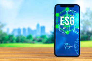 ESG konsepti. Sürdürülebilir ve etik sektörde çevre, sosyal ve yönetim. Ekoloji bakımı 