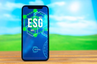 ESG konsepti. Sürdürülebilir ve etik sektörde çevre, sosyal ve yönetim. Ekoloji bakımı 