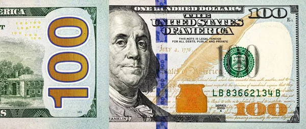 New Design 100 Dollar Bill Usa Money Two Sides Photo — Stock Photo, Image