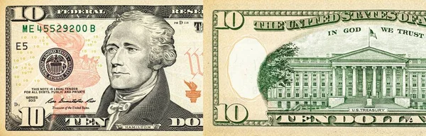 Dollar Bill Two Sides Background Banner Photo Usa Money American —  Fotos de Stock