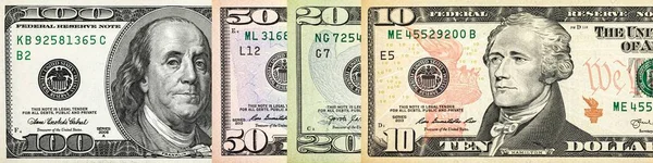 Usa Geld Banner Größte Stückelung Amerikanischen Papiergeldes Dollarscheine Hintergrundbild — Stockfoto