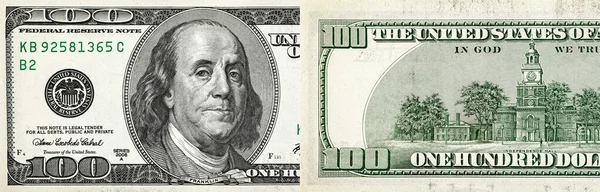 100 Dollar Bill Usa Money Two Sides Photo Largest Denomination — Stock Photo, Image
