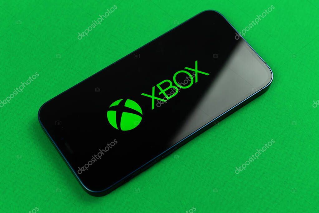 Kharkov, Ukraine - January 19, 2021: Xbox logo close-up. Business, stock and trade background photo