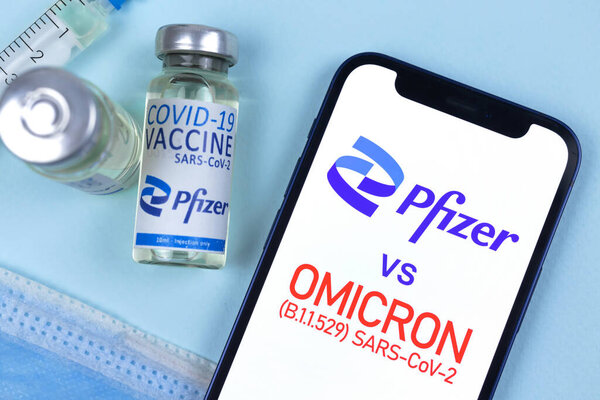 Kharkov Ukraine January 2022 Phizer Omicron Variant Coronavirus Vaccinaction Health — Stock Photo, Image