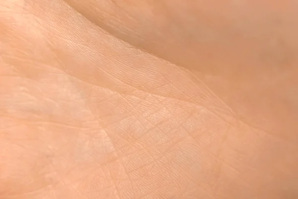 人类的手掌皮肤纹理 详细说明健康的粉红皮肤背景 保健概念 — 图库照片