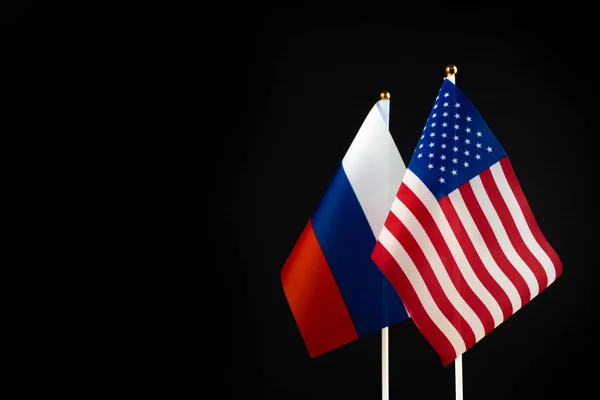 Флаг Сша России Конфликт Мировой Кризис Концепция Войны Давление Санкций — стоковое фото