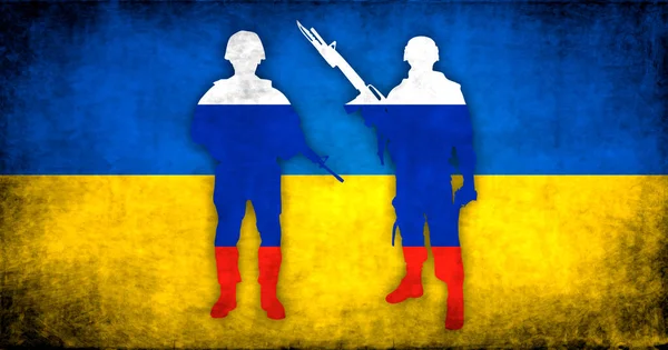 Російські Солдати Україна Мають Свої Прапори Військовий Конфлікт Війна Кризова — стокове фото