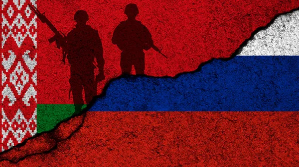 Wit Rusland Helpt Rusland Oekraïne Binnen Vallen Oorlog Conflict Achtergrond — Stockfoto