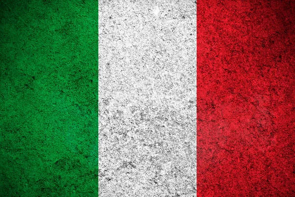 Italiensk Flagga Grunge Textur Bakgrund Foto Nationell Flagga Målad Betongvägg — Stockfoto
