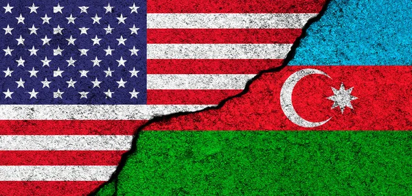 Eua Azerbaijão Bandeiras Dos Estados Unidos Azerbaijão Parceria Relações Conceito — Fotografia de Stock