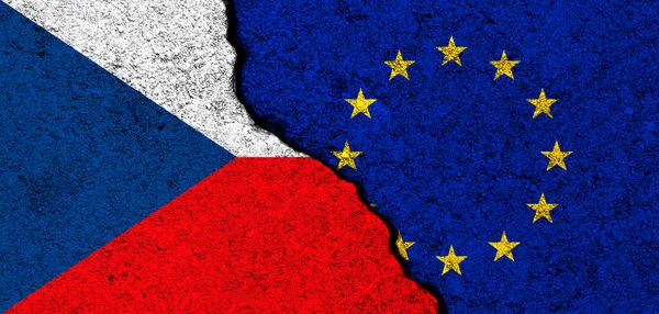 Σημαίες Ευρωπαϊκής Ένωσης Και Τσεχικής Δημοκρατίας Σχέσεις Συνεργασία Και Διπλωματία — Φωτογραφία Αρχείου
