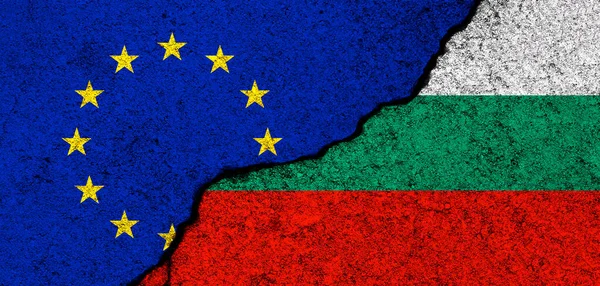 Σημαία Ευρωπαϊκής Ένωσης Και Βουλγαρίας Σχέσεις Συνεργασία Και Διπλωματία Έννοια — Φωτογραφία Αρχείου