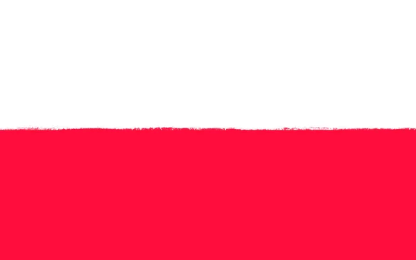 Polská Vlajka Tahy Štětcem Namalované Národní Symbol Pozadí Ilustrační Obrázek — Stock fotografie