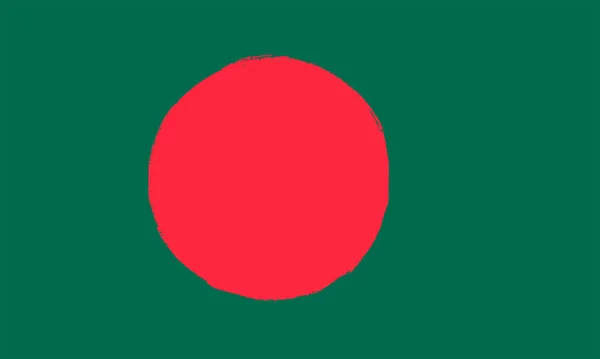Bangladéšská Vlajka Tahy Štětcem Namalované Národní Symbol Pozadí Ilustrační Obrázek — Stock fotografie