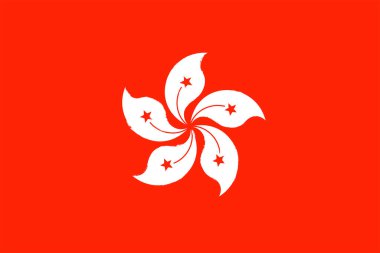 Hong Kong bayrağı. Fırça darbeleri boyalı ulusal simge arkaplan resimleme