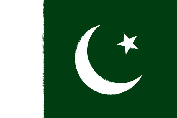 Прапор Пакистану Червоні Мазки Намальовані Національному Фоновому Малюнку — стокове фото