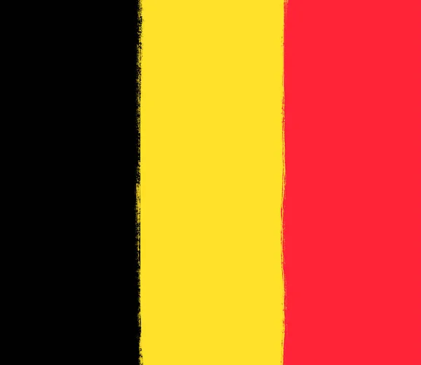 比利时国旗 刷笔画国家符号背景图解图像 — 图库照片