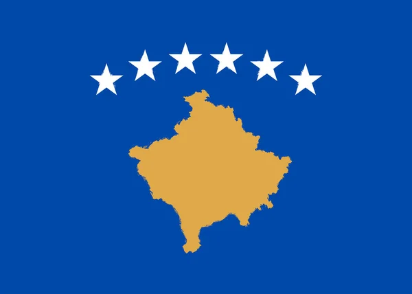 Bandera Kosovo Pinceladas Pintadas Símbolo Nacional Fondo Ilustración Imagen — Foto de Stock