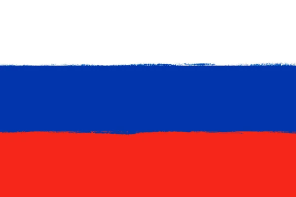 Флаг России Мазки Кисти Нарисованные Фоне Национального Символа — стоковое фото