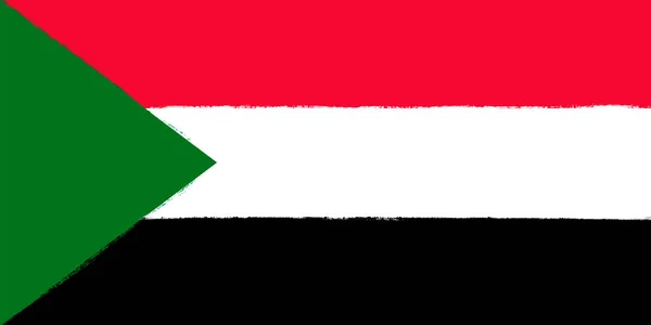 Flag Sudan Brush Strokes Painted National Symbol Background Illustration Image — Stock Photo, Image