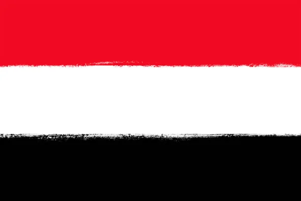 Flag Yemen Brush Strokes Painted National Symbol Background Illustration Image — Stock Photo, Image