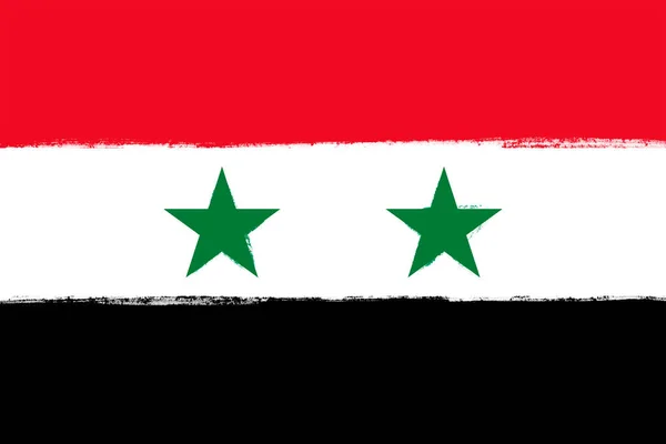 Flag Syria Brush Strokes Painted National Symbol Background Illustration Image — Stock Photo, Image