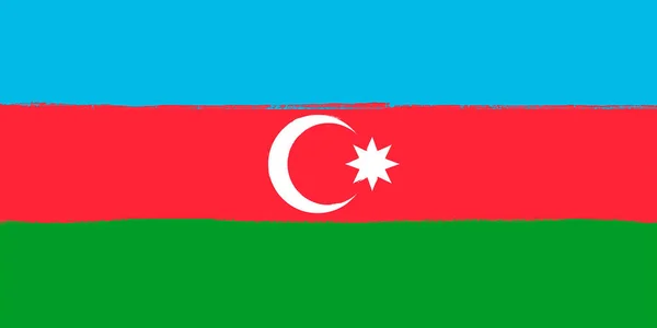 Прапор Азербайджану Червоні Мазки Намальовані Національному Фоновому Малюнку — стокове фото