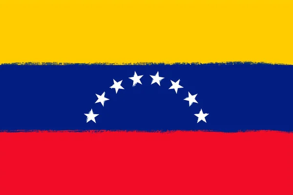 Venezuelas Flagga Pensla Stroke Målade Nationella Symbol Bakgrund Illustration Bild — Stockfoto