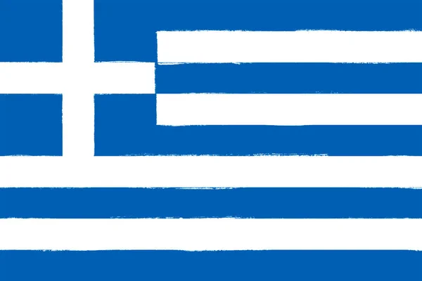Flaga Grecji Pociągnięcia Pędzla Malowane Narodowy Symbol Tło Ilustracja Obraz — Zdjęcie stockowe