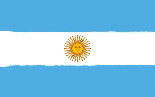 Bandera Argentina Pinceladas Pintadas Símbolo Nacional Fondo Ilustración Imagen —  Fotos de Stock