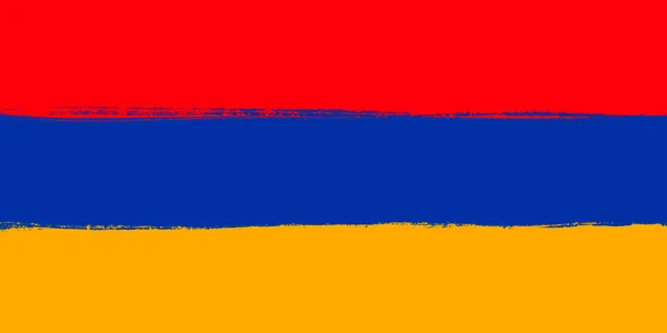 Bandera Armenia Pinceladas Pintadas Símbolo Nacional Fondo Ilustración Imagen — Foto de Stock