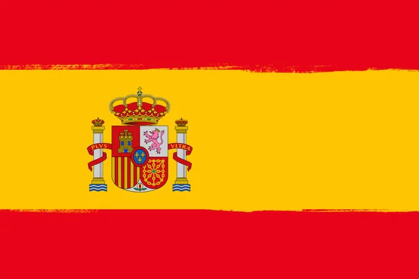 Spaniens Flagga Pensla Stroke Målade Nationella Symbol Bakgrund Illustration Bild — Stockfoto