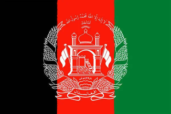 Прапор Афганістану Червоні Мазки Намальовані Національному Фоновому Малюнку — стокове фото