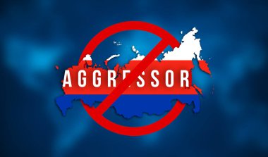Rusya saldırganlık kavramı. Tüm dünya Rusya 'ya karşı. Ukrayna kavramında savaş çatışması