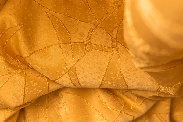 Referensi Tirai Kuning Pleats Fabric Texture Material Close Background — Stok Foto