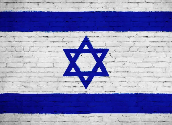 Σημαία Του Ισραήλ Ζωγραφισμένη Στον Τοίχο Ιστορικό Σημαίας Εθνικής Χώρας — Φωτογραφία Αρχείου